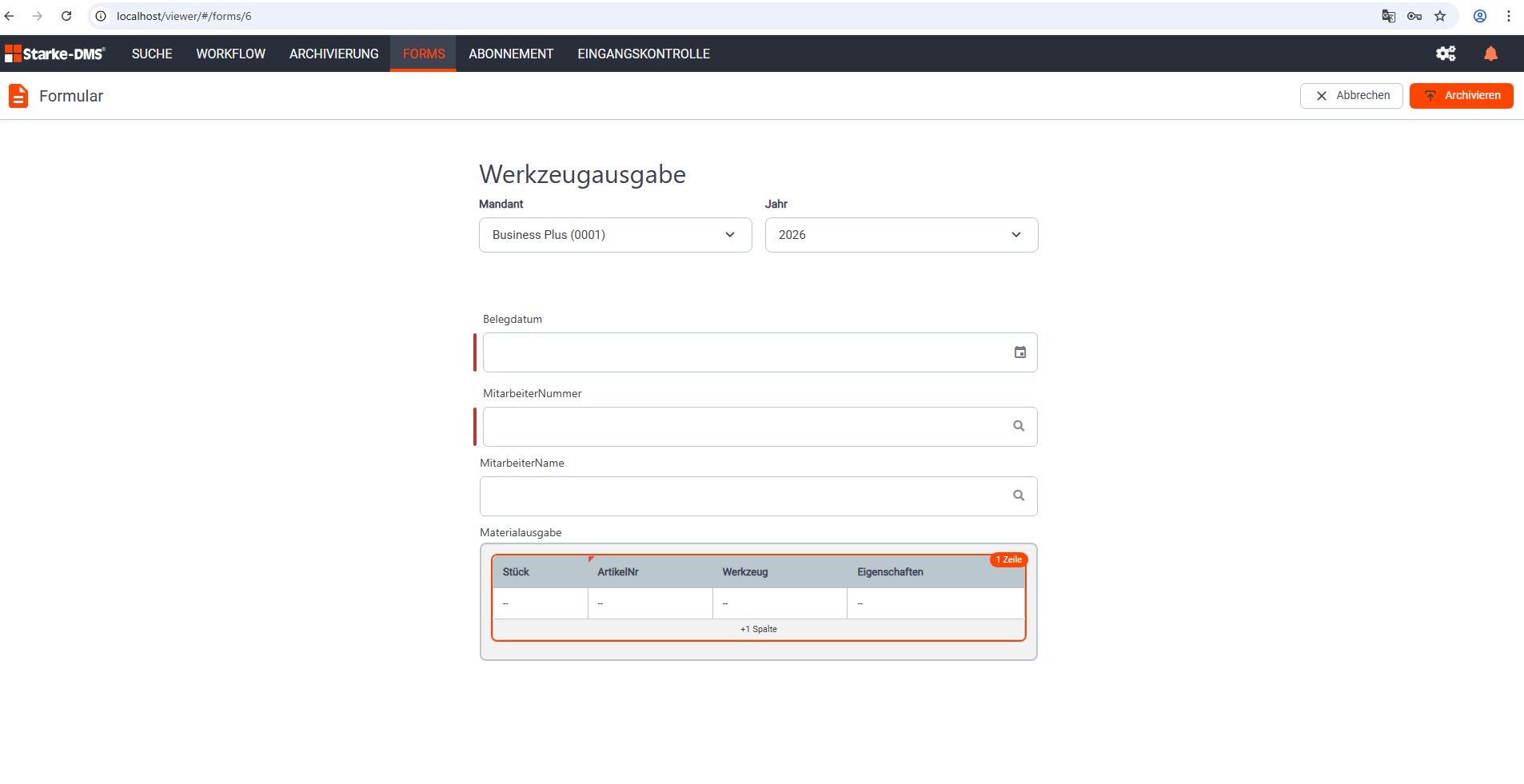 Forms-Werkzeugausgabe im DMS: strukturierte digitale Formulare und klare Ablageregeln statt loser Papier- und Datei-Ablage